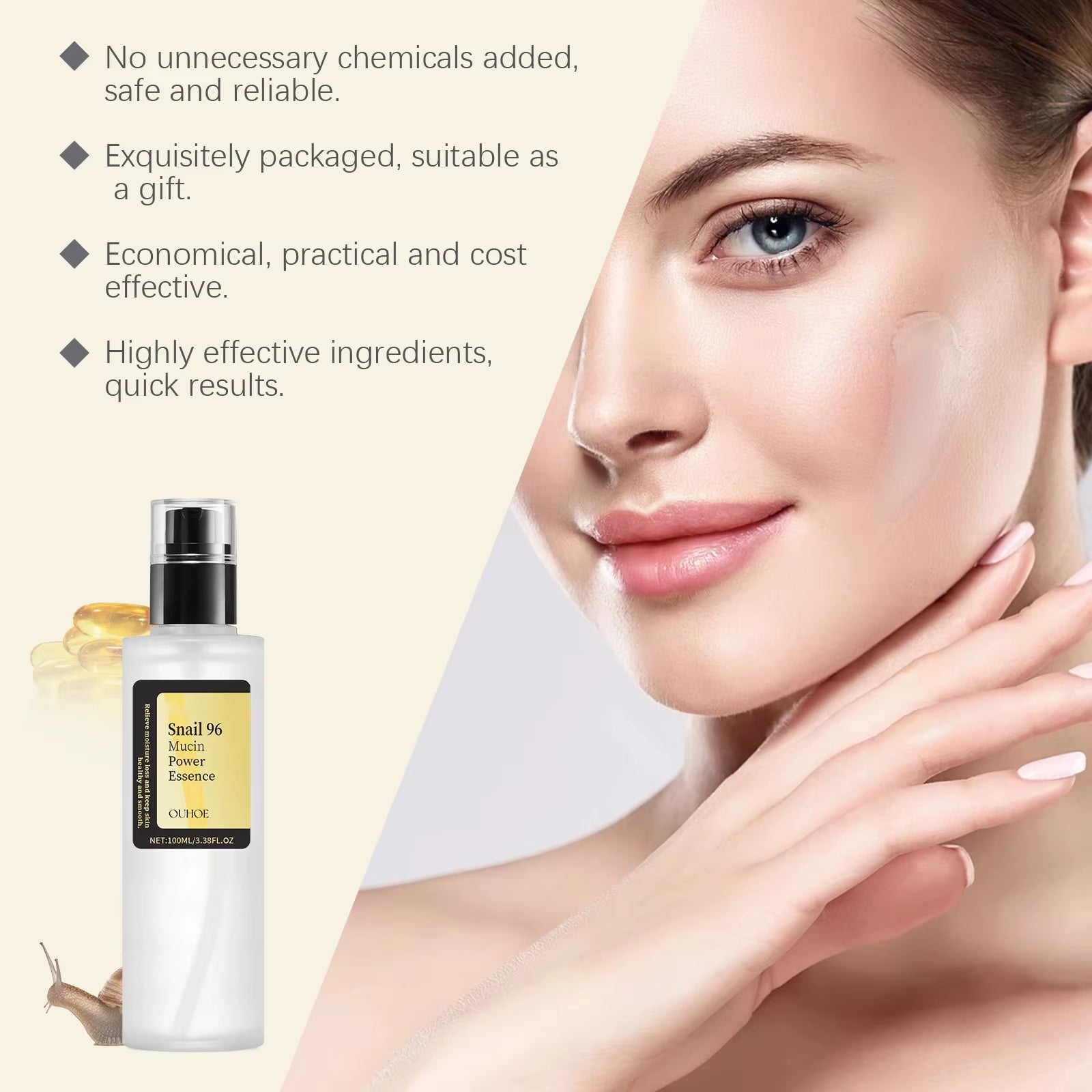 Snail 96 Mucin Power Essence Fading Fine Lines Moisturizing Lifting Firming Smoothing Nourishin Brightening Skin Care